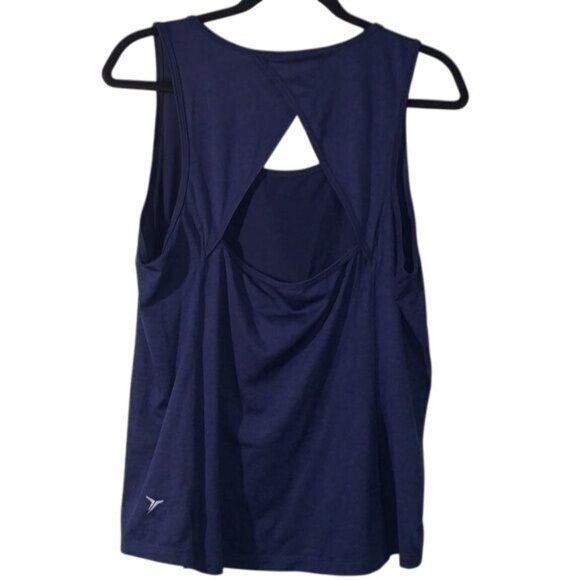 Old Navy Active Go-Dry Navy Blue Tank Top XL Fitted With Back Cutout Design Ligh - Picture 7 of 9